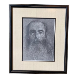 By Renee Caouette: Untitled Original Pencil Portrait * Signed, Matted & Framed 15"x17" For Sale