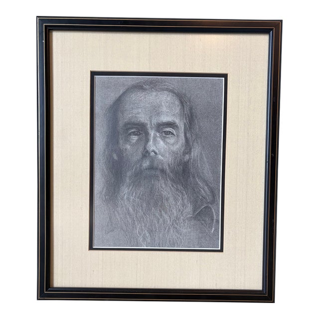 By Renee Caouette: Untitled Original Pencil Portrait * Signed, Matted & Framed 15"x17" For Sale
