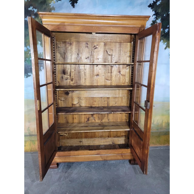 Louis Philippe Cherrywood Display Bookcase For Sale - Image 6 of 13