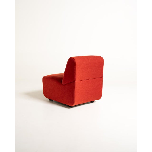 Red Vintage Red Fabric Sectional Sofa, Italy, 1970s, Set of 6 For Sale - Image 8 of 14