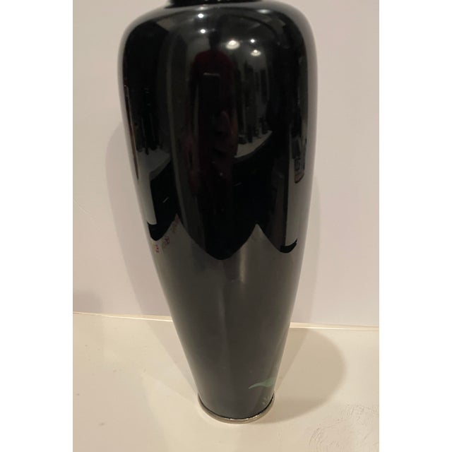 1950s Meiji Style Japanese Cloisonné Floral Vase For Sale - Image 5 of 9