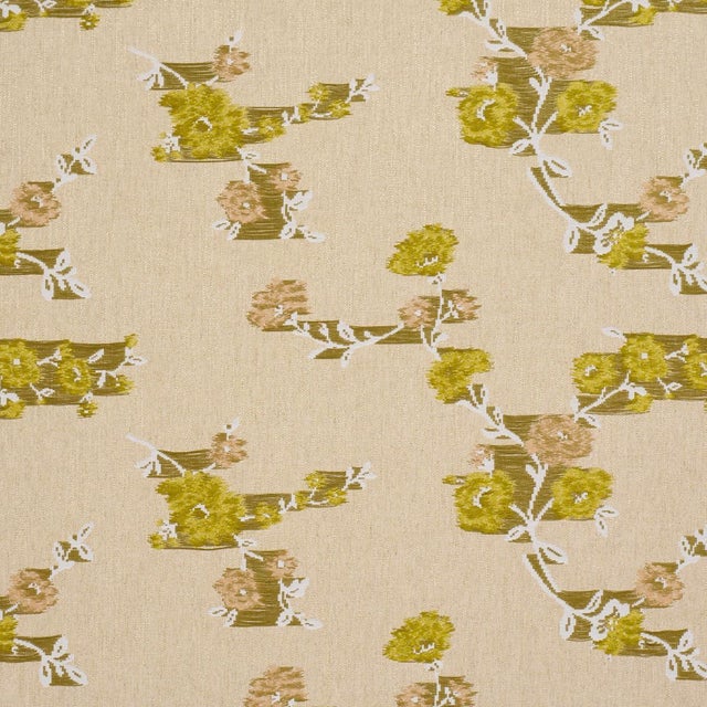 Sample - Schumacher Trace Of Connection Fabric In Silk Mustard For Sale