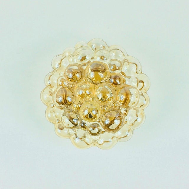 Mid-Century Modern Amber Bubble Glass Wall Light by Helena Tynell for Limburg, Germany, 1970s For Sale - Image 4 of 12