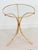 Italian Gilt metal Faux Bamboo side table with inset glass top. Naturally distressed gilt finish from age and use for a...