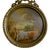 Vintage Italian Miniature Oil Landscape Painting in Ornate Victorian Brass Frame | Signed For Sale - Image 9 of 12