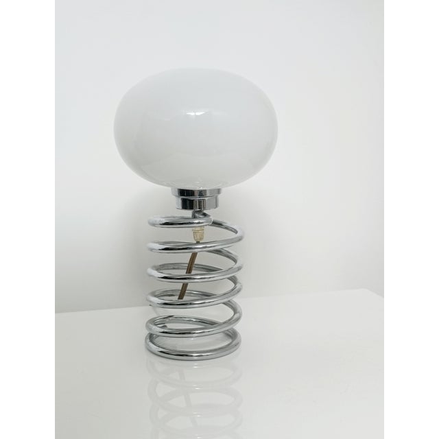 Metal Vintage Spring Table Lamp attributed to Ingo Maurer for Honsel, 1970s For Sale - Image 7 of 7