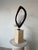 1970s Mid-Century Modern Barbara Hepworth-Style Wood & Metal Abstract Sculpture on Marble Base For Sale - Image 11 of 16