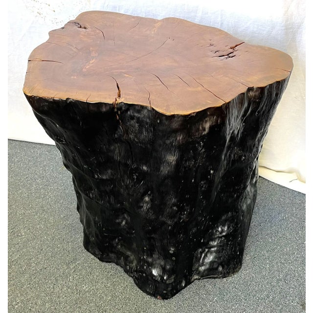20th Century Solid Wood Stump Stool With Polished Finish For Sale - Image 11 of 13