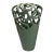 Celadon Green Reticulated Ceramic Vase, Pierced Lattice Double-Wall, Contemporary, 14 Inch For Sale