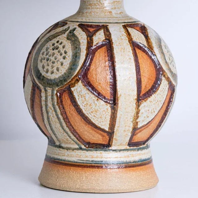 Ceramic table lamps by Soholm, Denmark, 1960s. This high-end sculptural piece is handmade ceramic in beige, brown and...