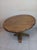 Farmhouse Style table sculpted pedestal base rustic brown pine wood finish Style: Rustic Color: Brown Dimensions: 42" W x...
