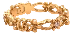 Gucci 18ct Yellow Gold Flora Diamond Ring 0.06ct 2.89g, Size 6