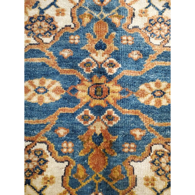 Antique Persian Sultanabad Carpet, Wool Ivory, Blue, Oriental Rug Hand Knotted For Sale - Image 4 of 16