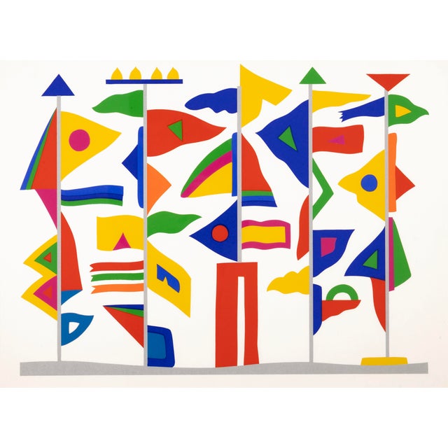 A contemporary serigraph titled “Color Breeze (Nautical Flags)” by Serbian American artist Daniel Gelakoska. Artist...