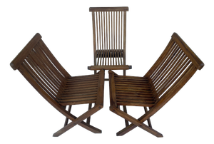 Teak Folding Chairs from Garden Pleasure, 1970s, Set of 3