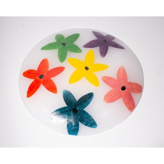 Early 21st Century Kosta Boda Flower Glass Plate by Anne Nilsson For Sale - Image 5 of 6