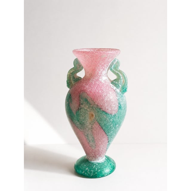 Glass Murano Scavo Sommerso Glass Amphora Vase from Vetri Murano, 1980s For Sale - Image 7 of 7