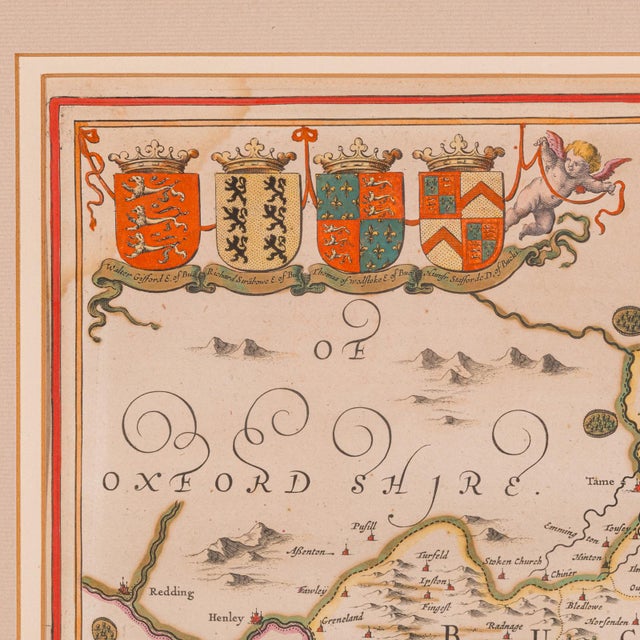 17th Century 1660's Antique County Map For Sale - Image 5 of 12