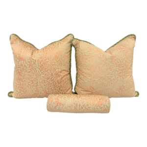 Fortuny-Style Pillows and Bolster Pillows- 3 Pieces