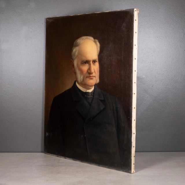19th C. American Oil Portrait by Oscar Hallwig 1895 For Sale - Image 4 of 7