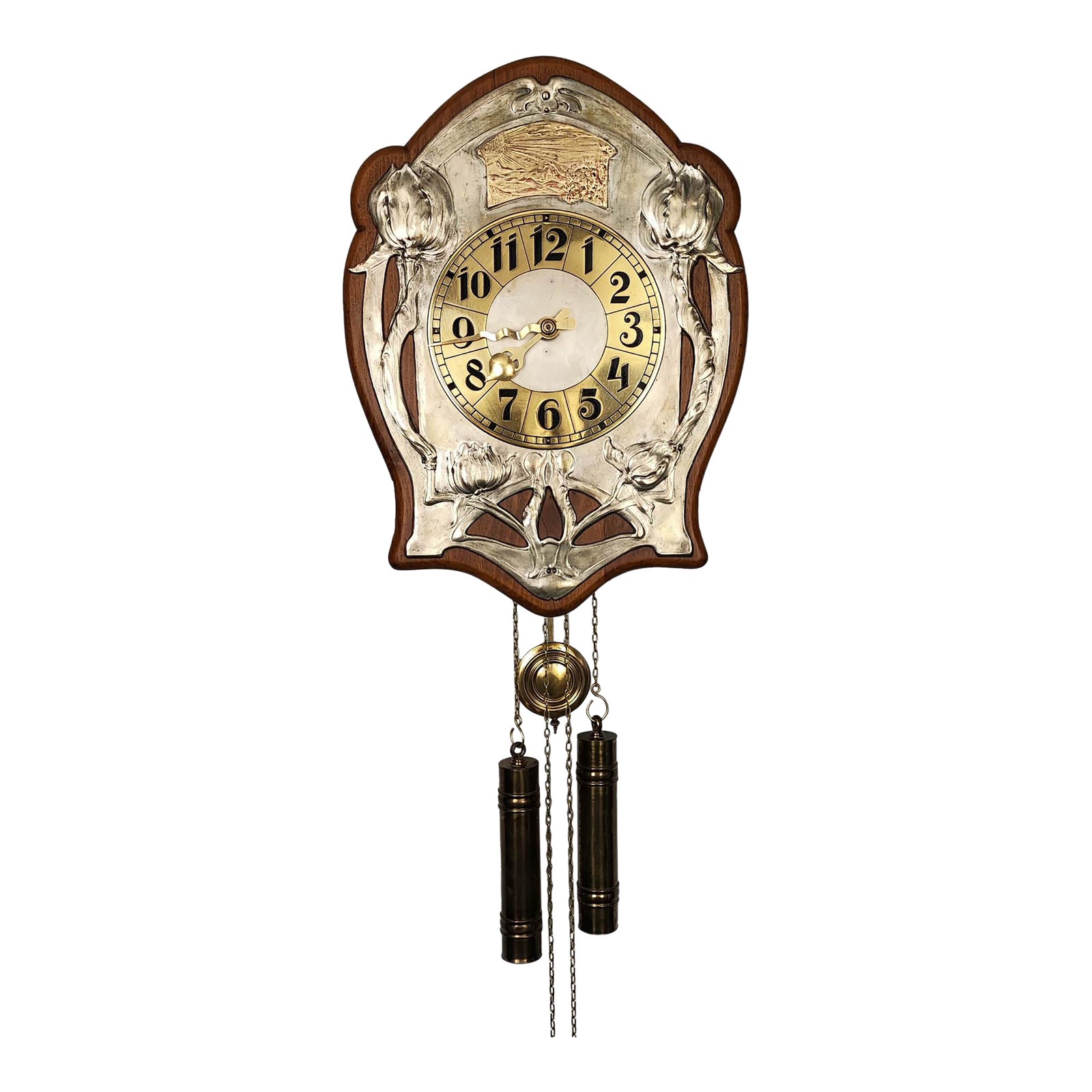 Late 19th Century Art Nouveau Wall Clock From the Black Forest