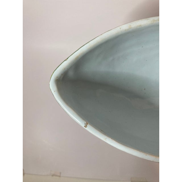 Antique French Quimper Porquier-Beau Footed Compote With Swan Handle For Sale - Image 16 of 16