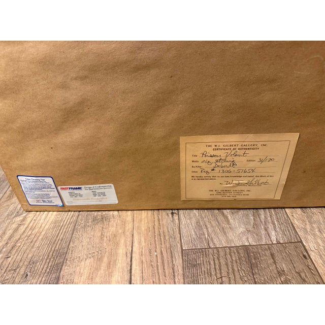 1970s Françoise Deberdt "Poisson Volant" Original Etching – Limited Edition 31/120, Framed With Coa For Sale - Image 10 of 11
