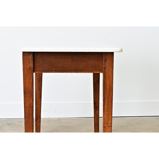 19th Century French 19th Century Oak & White Marble Console For Sale - Image 5 of 15