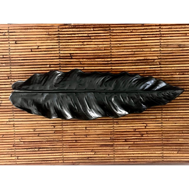 Pol CHAMBOST (1906-1983) - Ivry pottery Lead slip ceramic leaf cutter. Debossed mark on the reverse 51.5 cm x 15 cm This...