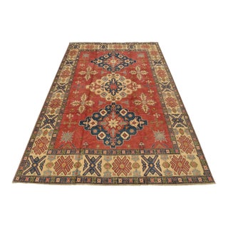 Kazak Rug 10’10” X 14’11” Red Wool Tribal Hand-Knotted Oriental Carpet For Sale