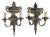 French Mid 20th Century Italian Louis XVI Style Patinated Metal 3-Light Wall Sconces - a Pair For Sale - Image 3 of 3