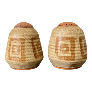 1980s Pair of Studio Pottery Salt and Pepper Shakers