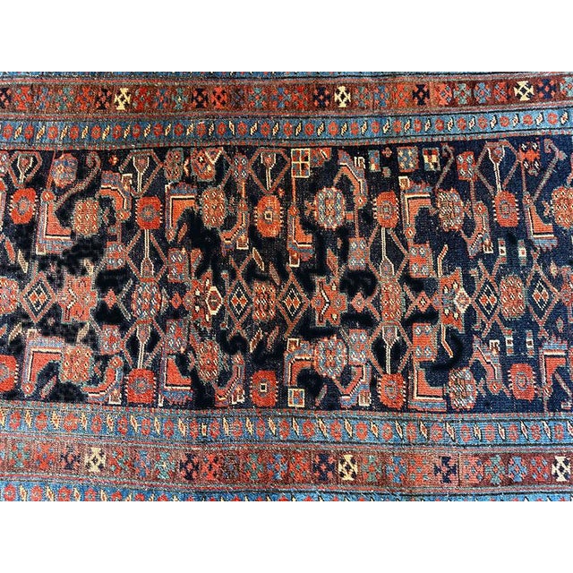 An Antique Tribal 4' X 10' Worn Out Persian Kurd Bidjar Rug For Sale In Los Angeles - Image 6 of 7