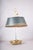 Brass Bouillotte Candle Lamp with Green Tole Shade and Paw Feet, 1950s For Sale - Image 6 of 11