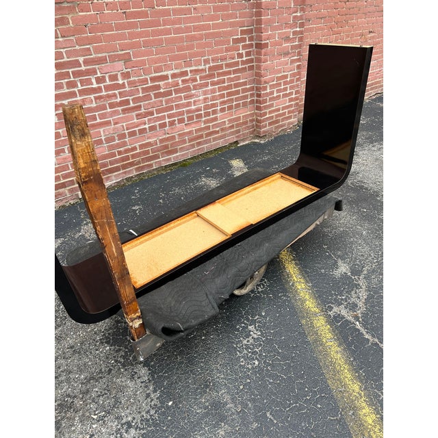 Black Waterfall Console Table in Black Laminate For Sale - Image 8 of 9