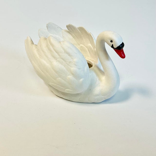 1970s Vintage Hollywood Regency Coastal German Goebel Porcelain Swan Petite Planter. For Sale - Image 6 of 13