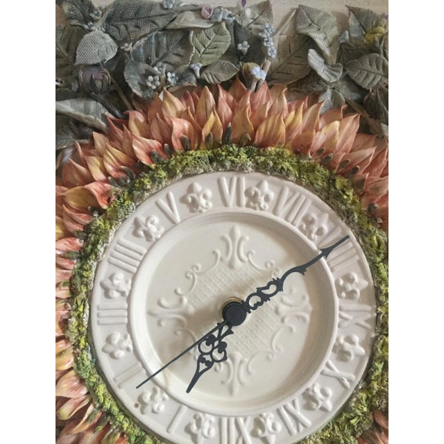 Gorgeous wall clock in Capodimonte porcelain with floral themed handmade applications by the neapolitan porcelain master...