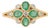 14k Yellow Gold Zambian Emerald & Diamond Floral Vintage Ring Size 5 For Sale