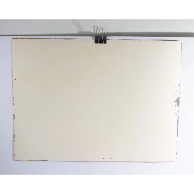 Paper Signed 1980s Abstract Landscape Acrylic Painting by Artist Harry Hilson For Sale - Image 7 of 8