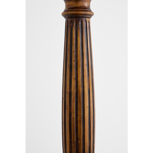 Early 20th Century Walnut Fluted Column Pedestal or Plant Stand, c.1940 For Sale - Image 9 of 16