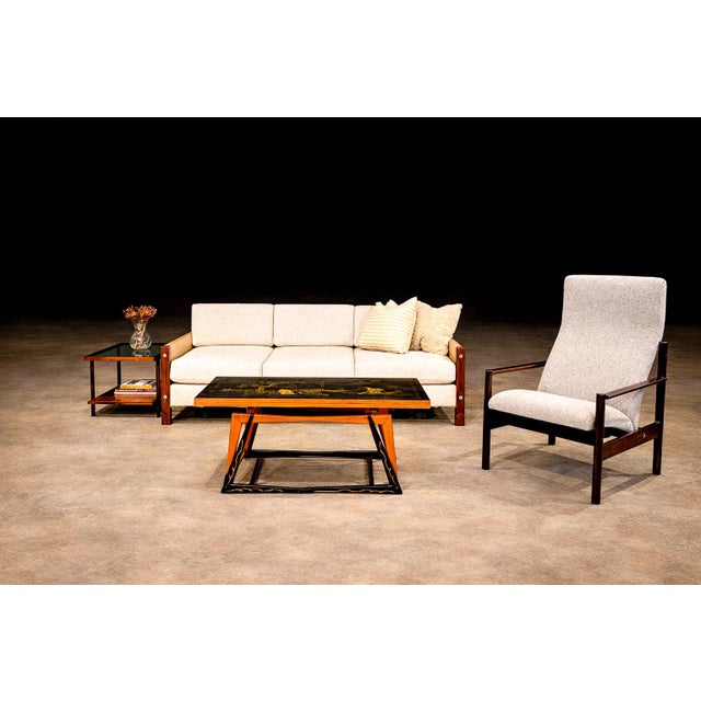 Produced by Móveis Circular in Brazil during the 1950s, this three-in-one table exemplifies the period’s investigation...