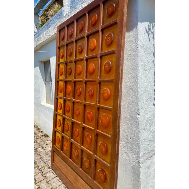 1970s Monumental Architectural Amber Glass Panel by Vidrios Gordiola, Spain, 1970 For Sale - Image 5 of 7