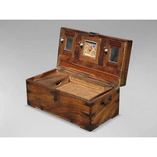 Mid 19th Century Fitted Interior Camphor Wood Campaign Trunk, 1860 For Sale - Image 5 of 11
