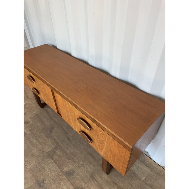 Brown Mid-Century Modern Teak Sideboard with Sculpted Handles, 1960s For Sale - Image 8 of 14