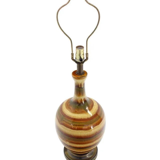 Mid-Century Modern Glaized Art Potter Mid-Century Modern Table Lamp For Sale - Image 3 of 7