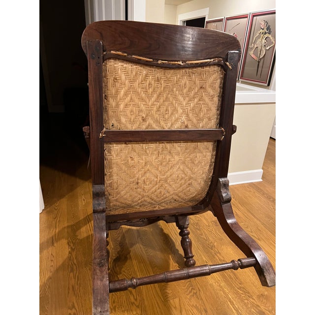 Antique Early 20th Century Plantation Chair in Rosewood For Sale - Image 4 of 11