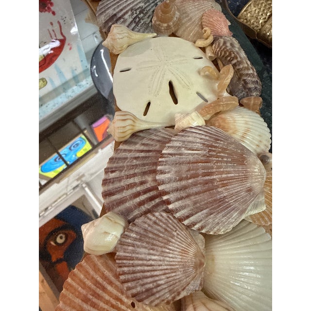 1970s Sculptural Boho Sea Shell Wall Hanging Mirror For Sale - Image 4 of 5