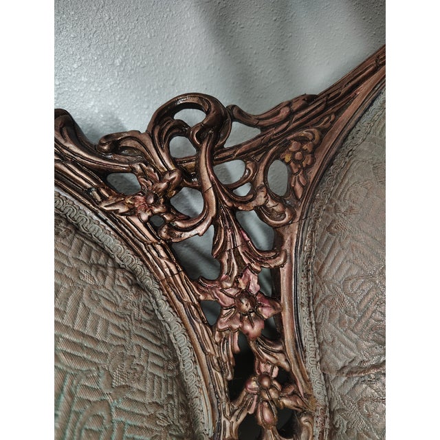 Antique Hand Carved Victorian Sofa and Chair For Sale - Image 9 of 17