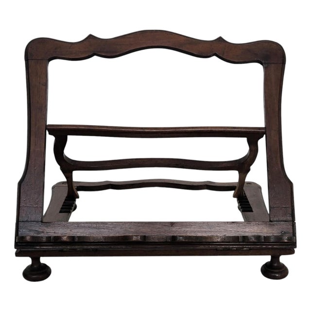 Italian Decorated Adjustable Lectern Bookstand in Carved Wood, 1960s For Sale