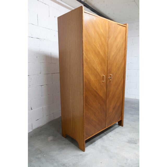 Mid-Century Modern Oak Veneer Wardrobe with Doors and Drawers, 1950s For Sale - Image 10 of 18